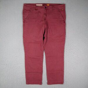 Pilcro Letterpress Pants Women 38 Red No 32 Flat Front Hyphen Chino 38x29